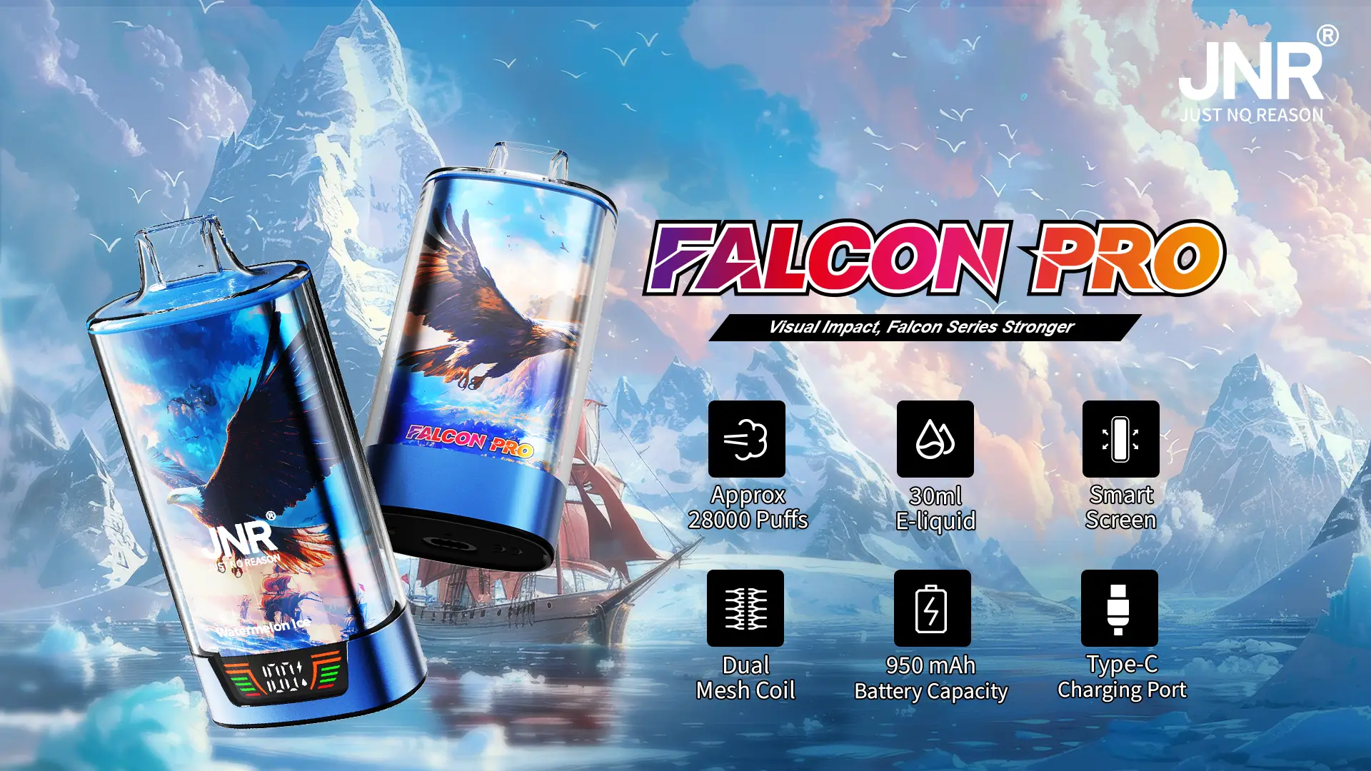 JNR Falcon Pro 28K, Falcon Pro vapes, 28k puffs, vape online bestellen, JNR Nederland.